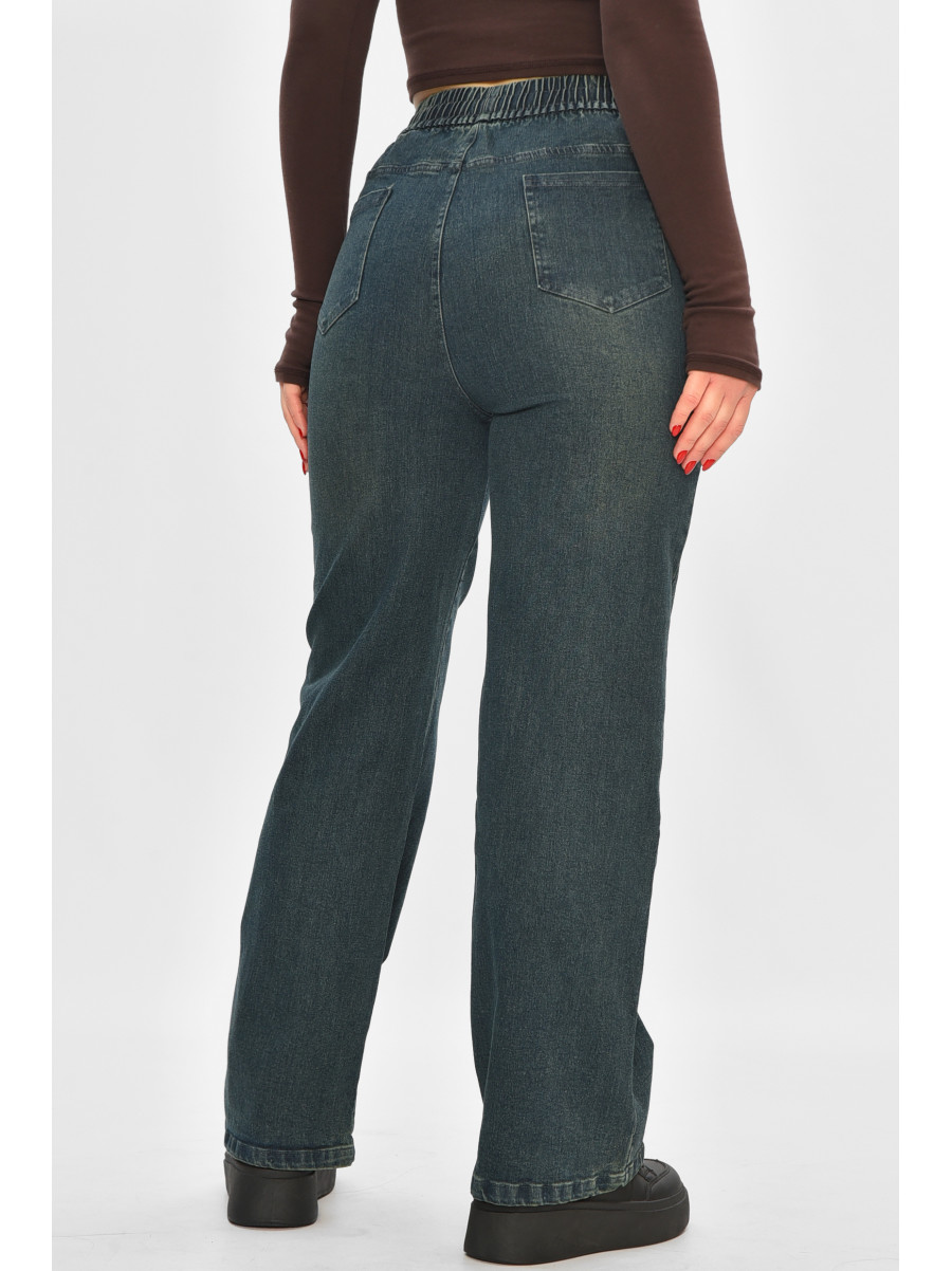 Джинси жіночі однотонні темно-синього кольору 9134 208425C