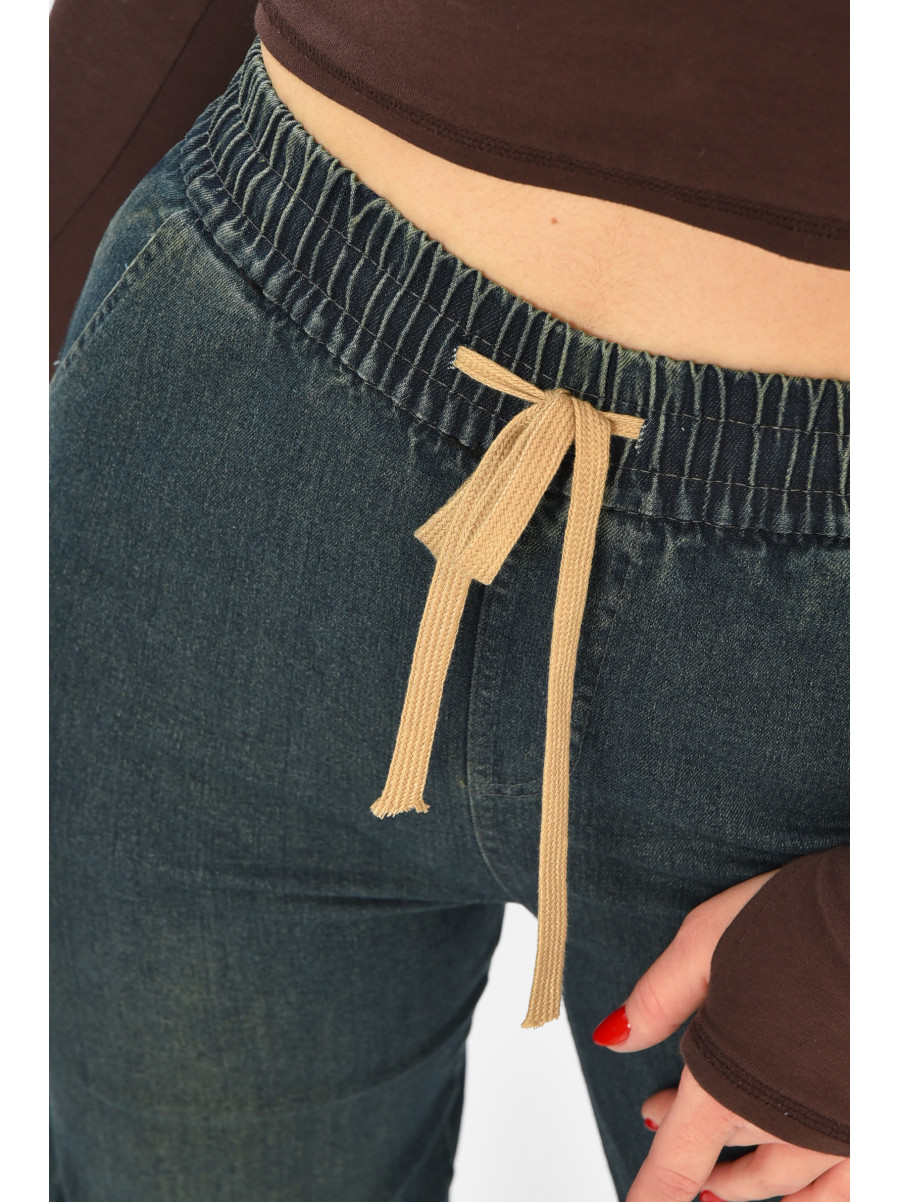 Джинси жіночі однотонні темно-синього кольору 9134 208425C