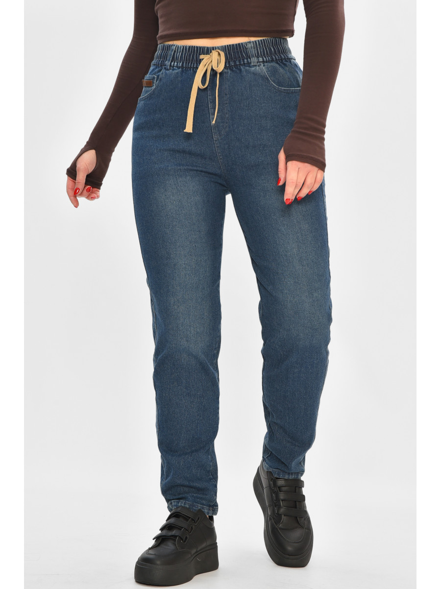 Джинси жіночі однотонні темно-синього кольору 9131 208426C