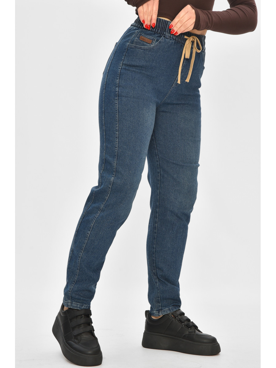 Джинси жіночі однотонні темно-синього кольору 9131 208426C