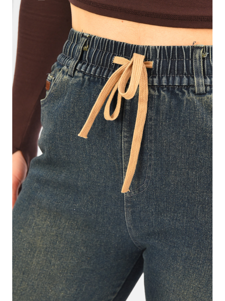 Джинси жіночі однотонні темно-синього кольору 9131 208427C
