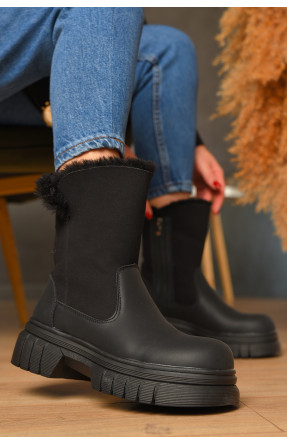 Ботинки женские зимние черного цвета 808-1 208441C Ботинки женские зимние черного цвета 808-1 208441C