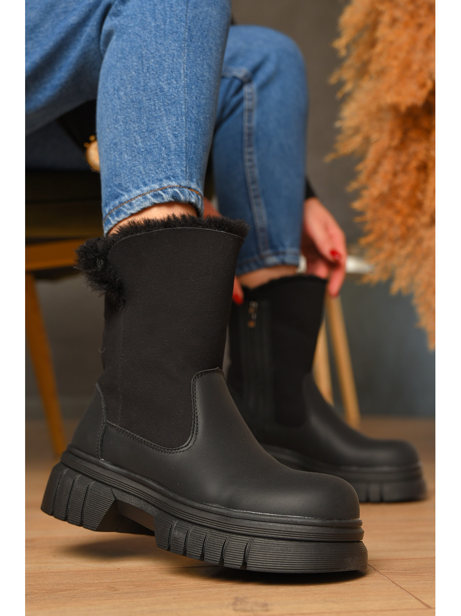 Ботинки женские зимние черного цвета 808-1 208441C