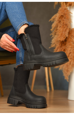 Ботинки женские зимние черного цвета 501-1 208451C Ботинки женские зимние черного цвета 501-1 208451C