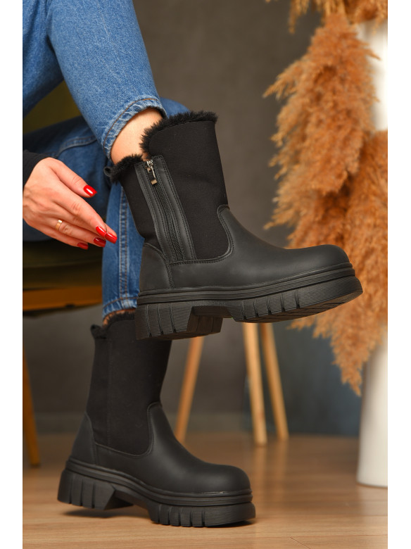 Ботинки женские зимние черного цвета 501-1 208451C