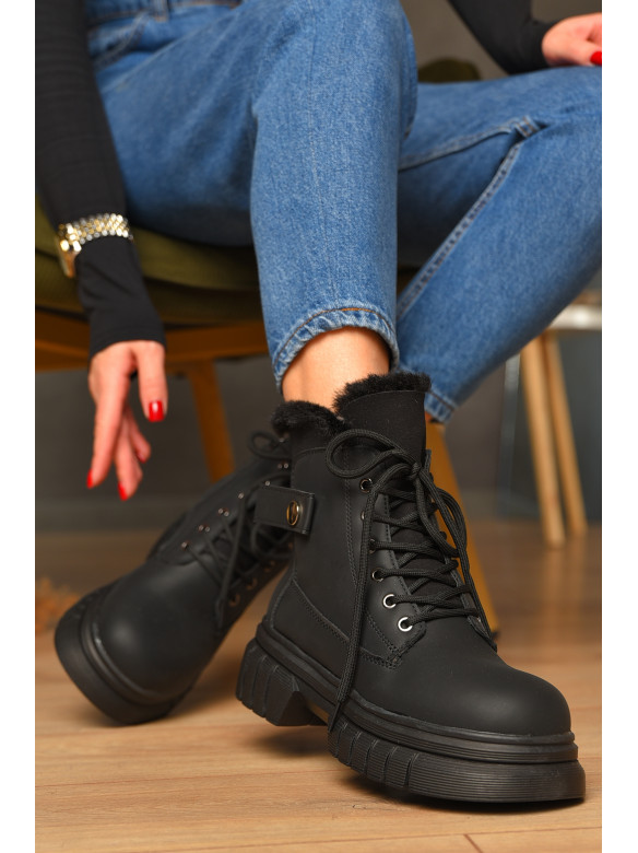Ботинки женские зимние черного цвета 802-1 208453C