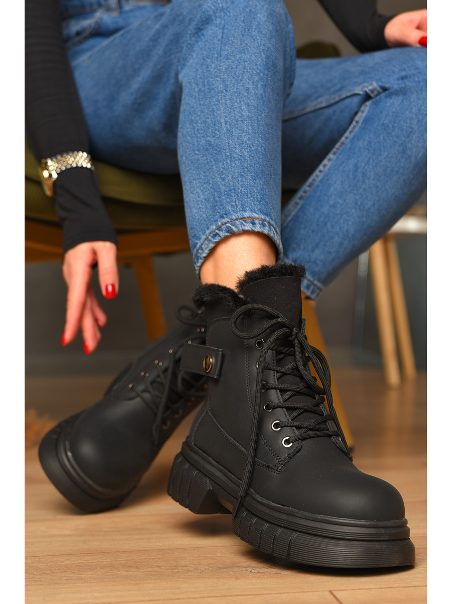 Ботинки женские зимние черного цвета 802-1 208453C