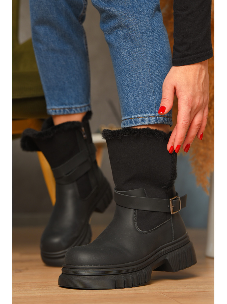 Ботинки женские зимние черного цвета 803-1 208455C