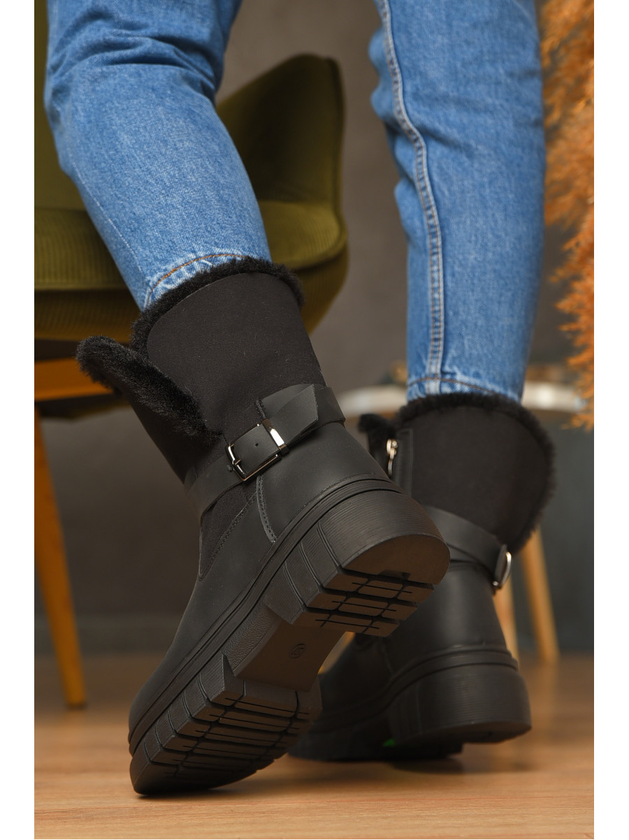 Ботинки женские зимние черного цвета 803-1 208455C