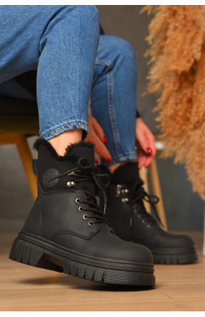 Ботинки женские зимние черного цвета 600-1 208456C Ботинки женские зимние черного цвета 600-1 208456C