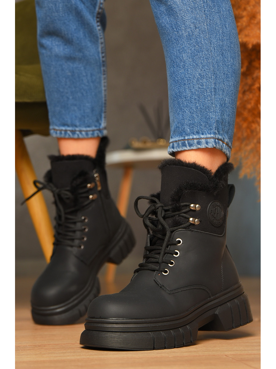 Ботинки женские зимние черного цвета 600-1 208456C