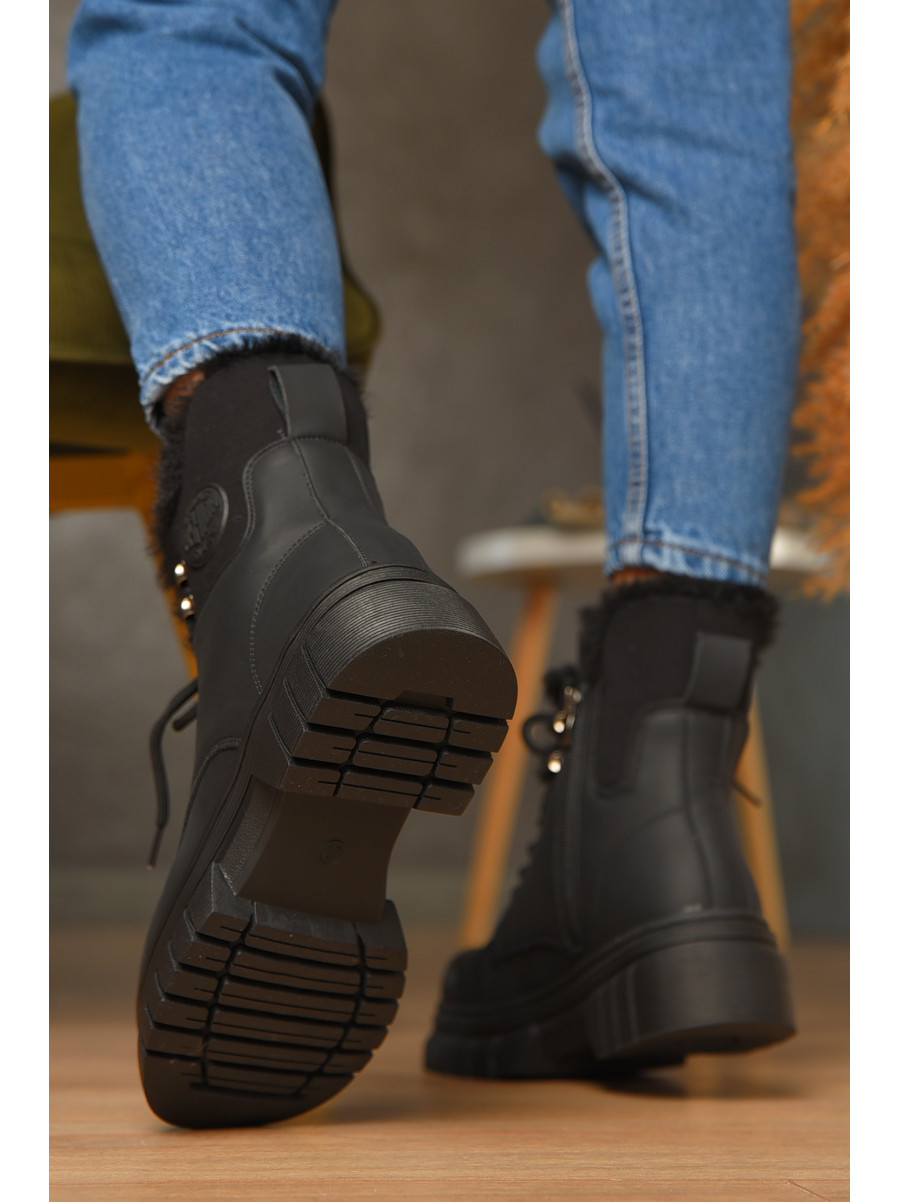 Ботинки женские зимние черного цвета 600-1 208456C