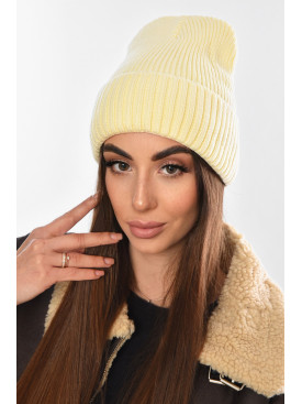 Шапка женская на флисе цвета масло 208468C