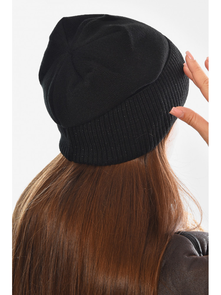 Шапка женская + хомут на флисе черного цвета 208477C