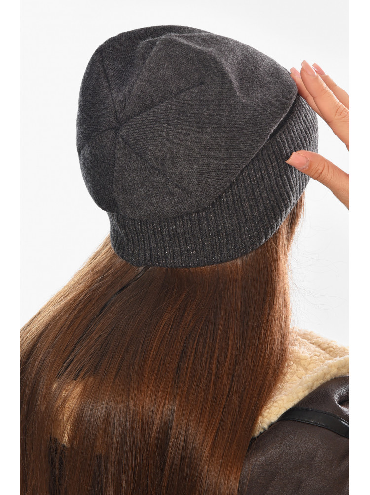 Шапка женская + хомут на флисе серого цвета 208479C