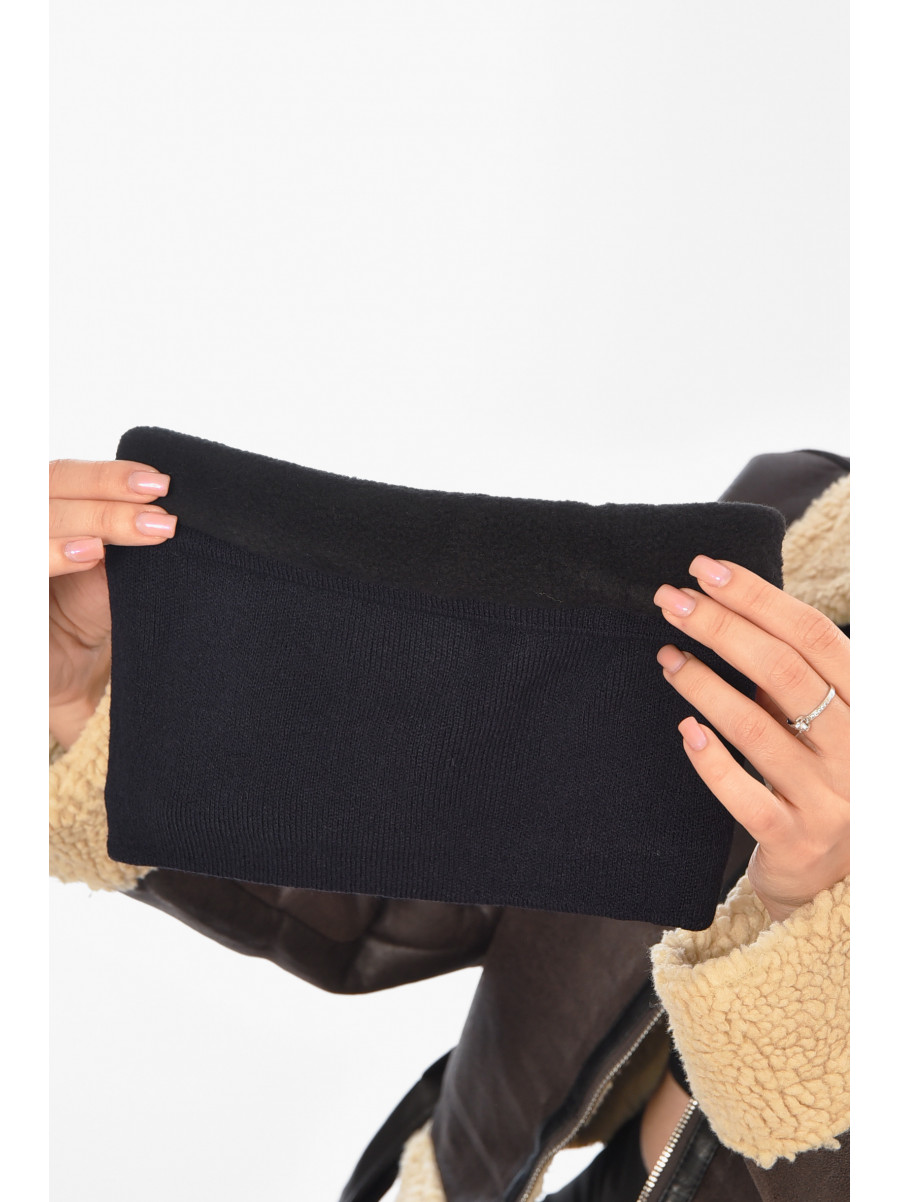 Шапка женская + хомут на флисе темно-синего цвета 208480C