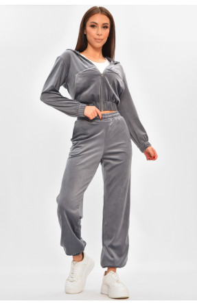 Спортивный костюм женский однотонный тёмно-серого цвета 1658-1 208483C Спортивный костюм женский однотонный тёмно-серого цвета 1658-1 208483C