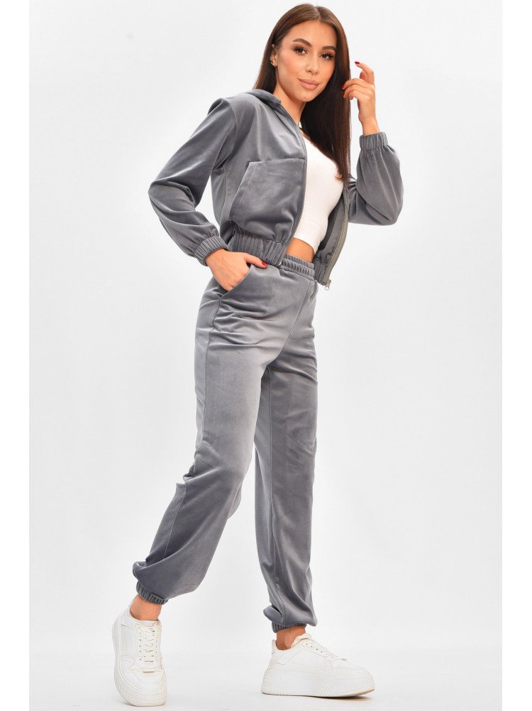 Спортивный костюм женский однотонный тёмно-серого цвета 1658-1 208483C