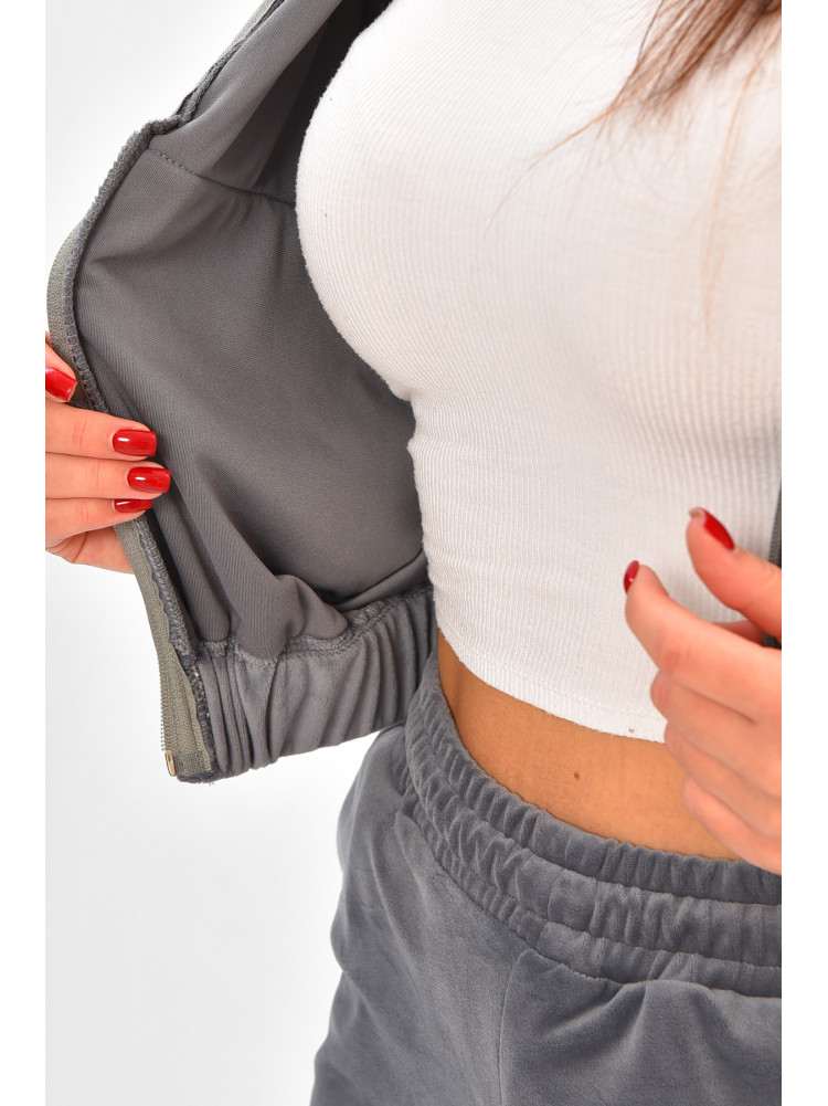 Спортивный костюм женский однотонный тёмно-серого цвета 1658-1 208483C