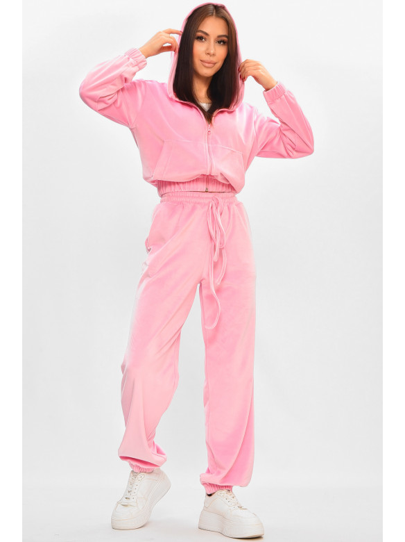 Спортивный костюм женский однотонный светло-розового цвета 1658-2 208484C