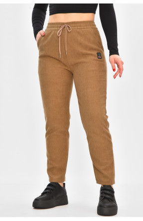 Спортивные штаны женские на искусственном меху бежевого цвета 2037 208488C Спортивные штаны женские на искусственном меху бежевого цвета 2037 208488C