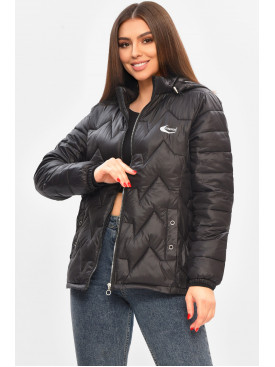 Куртка жіноча демісезонна чорного кольору В-327 208489C