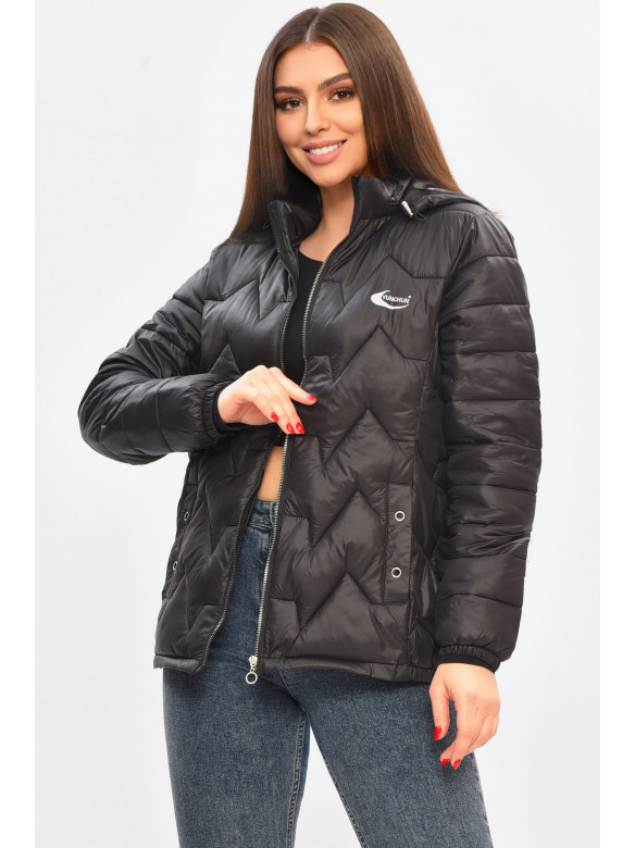 Куртка жіноча демісезонна чорного кольору В-327 208489C