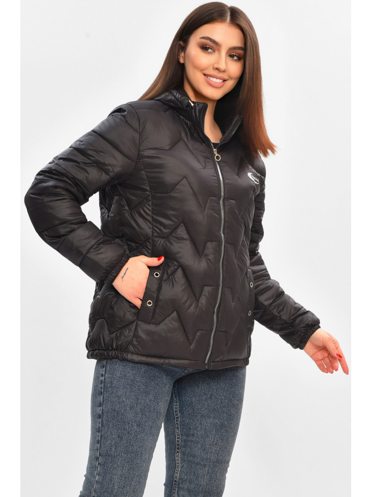 Куртка жіноча демісезонна чорного кольору В-327 208489C
