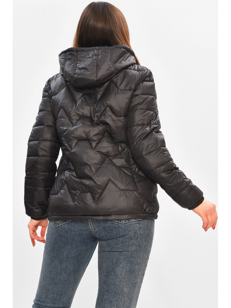 Куртка жіноча демісезонна чорного кольору В-327 208489C