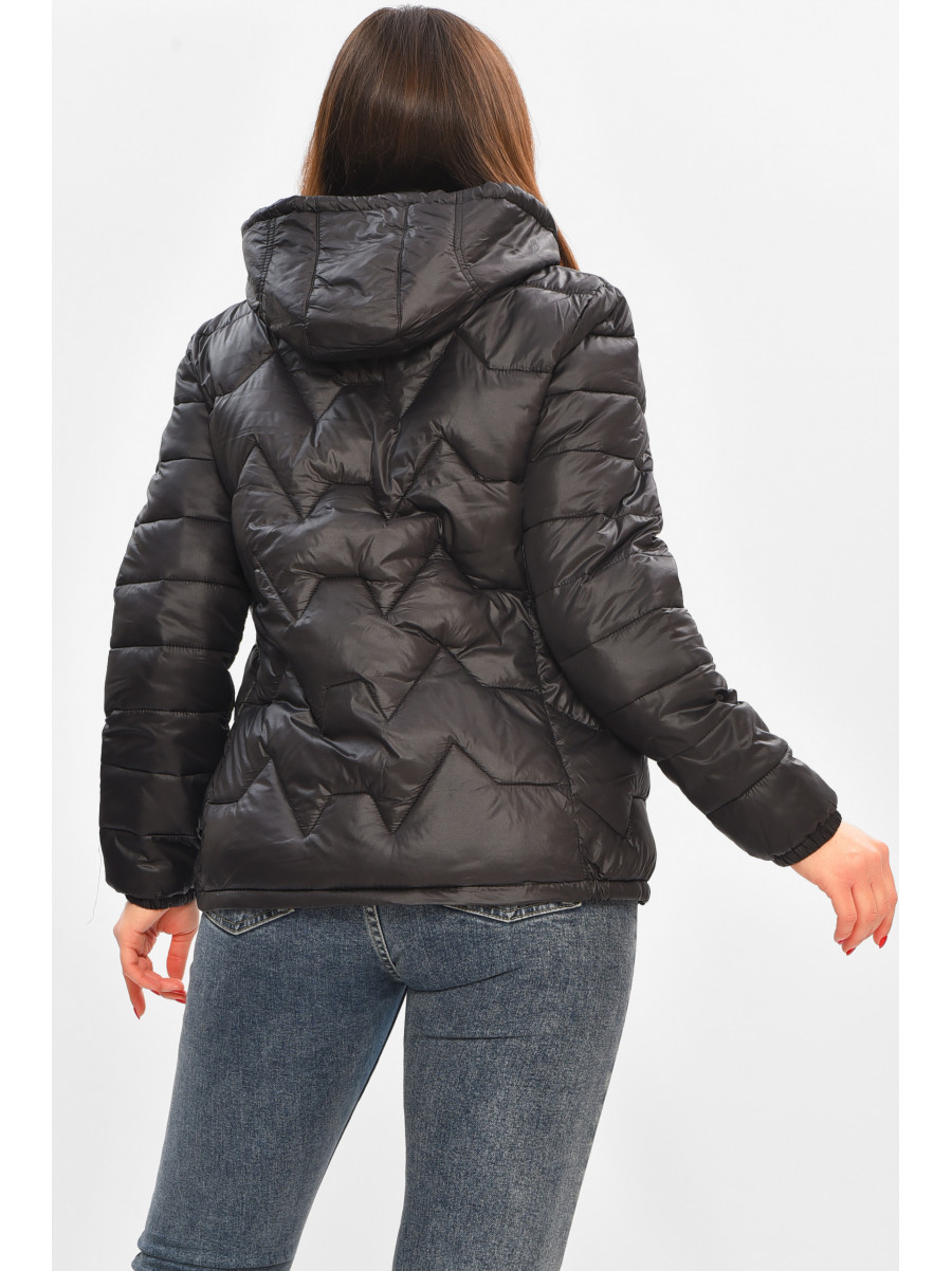 Куртка жіноча демісезонна чорного кольору В-327 208489C