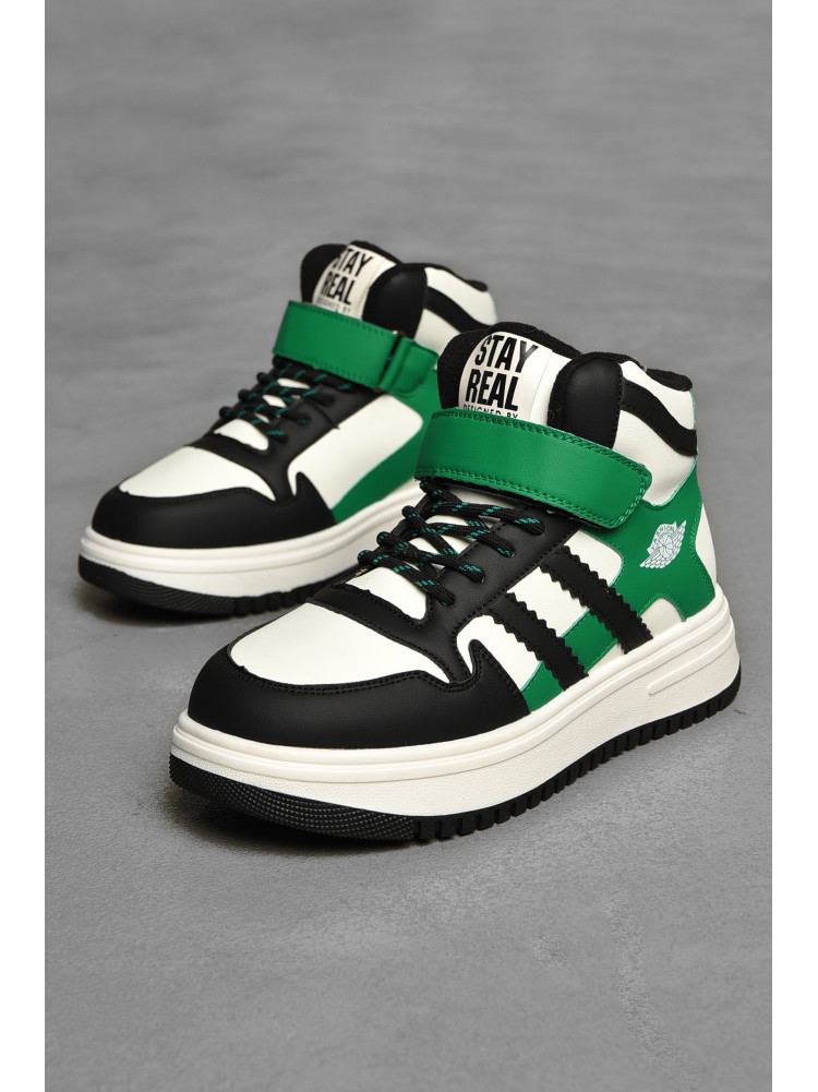 Хайтопы детские зима на меху зеленого цвета 31-2 208494C