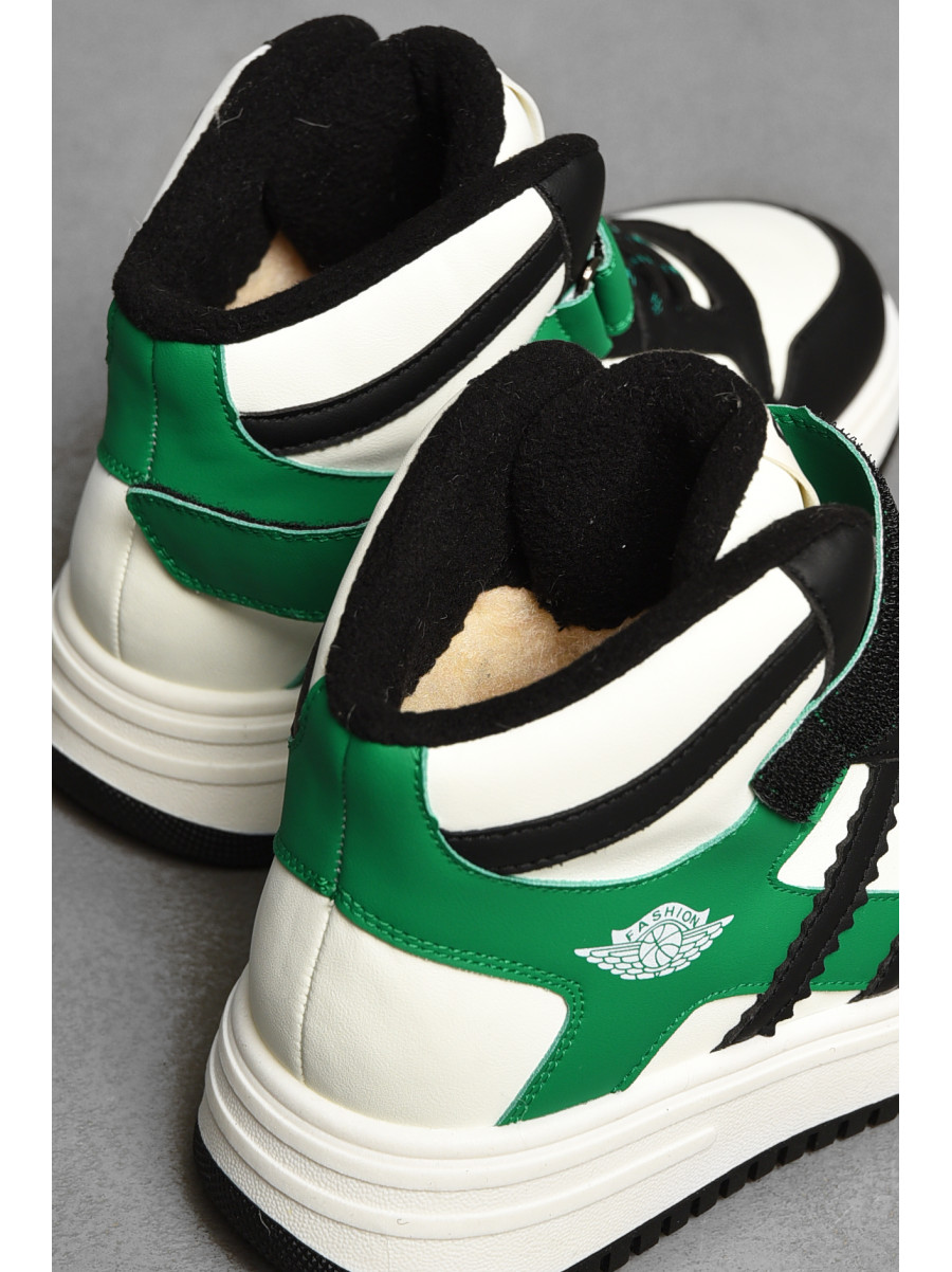 Хайтопы детские зима на меху зеленого цвета 31-2 208494C