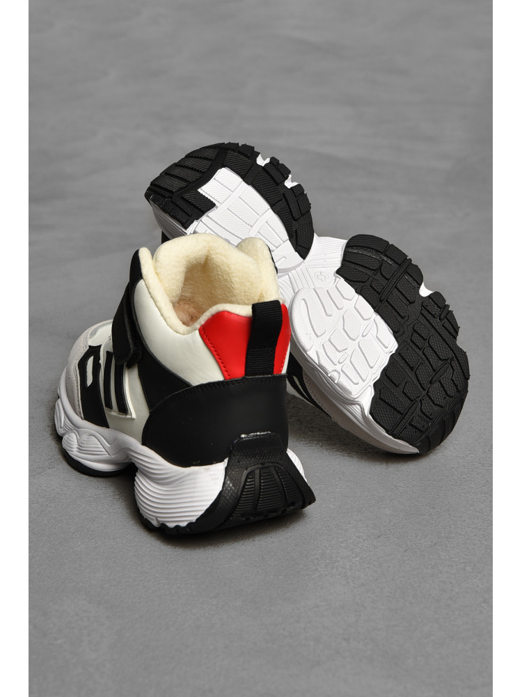 Хайтопы детские зима на меху черно-белого цвета 33-6 208495C