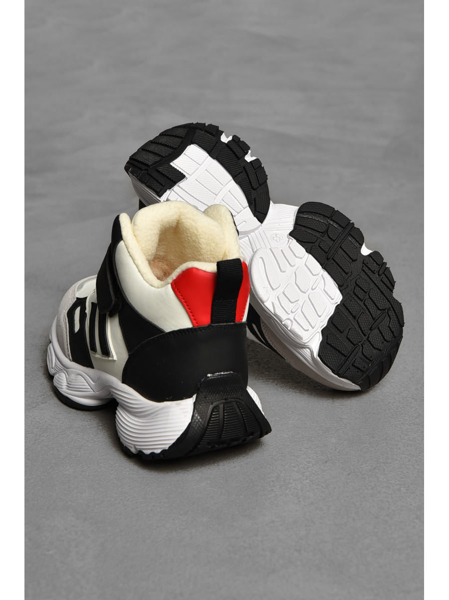 Хайтопы детские зима на меху черно-белого цвета 33-6 208495C