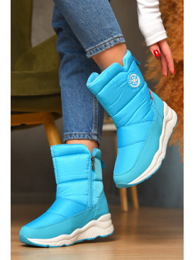 Дутики жіночі на хутрі блакитного кольору 745-3 208497C