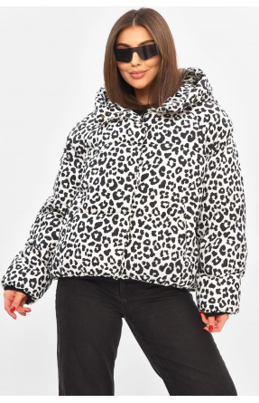 Куртка жіноча демісезонна білого кольору з принтом 05 208499C