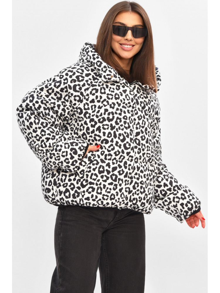 Куртка жіноча демісезонна білого кольору з принтом 05 208499C