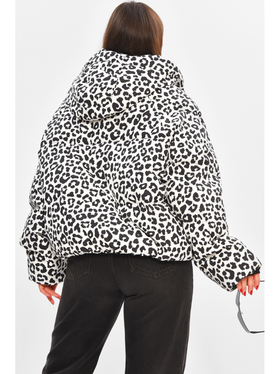 Куртка жіноча демісезонна білого кольору з принтом 05 208499C