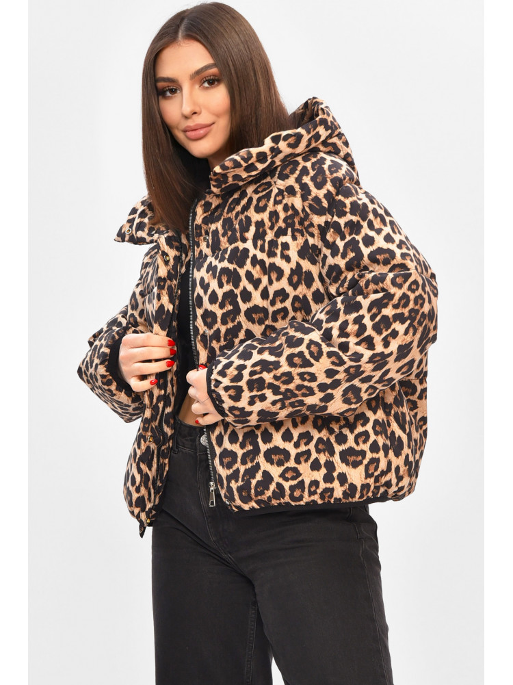 Куртка жіноча демісезонна бежевого кольору з принтом 05 208500C