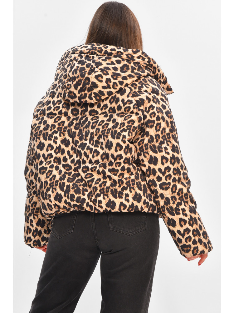 Куртка жіноча демісезонна бежевого кольору з принтом 05 208500C