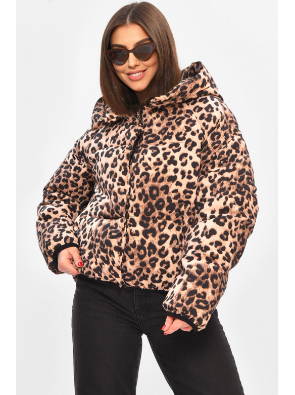 Куртка жіноча демісезонна бежевого кольору з принтом 05 208501C