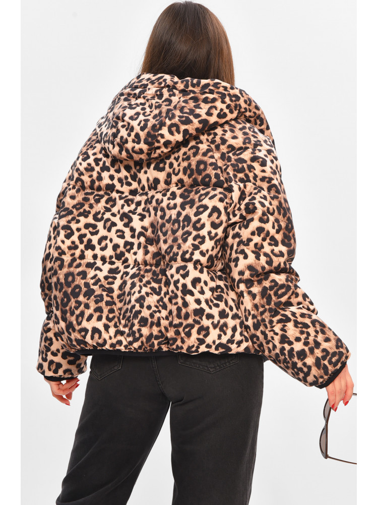 Куртка жіноча демісезонна бежевого кольору з принтом 05 208501C