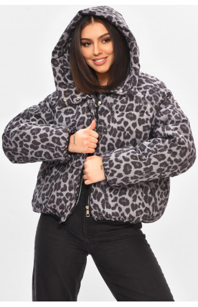 Куртка жіноча демісезонна сірого кольору з принтом 05 208502C