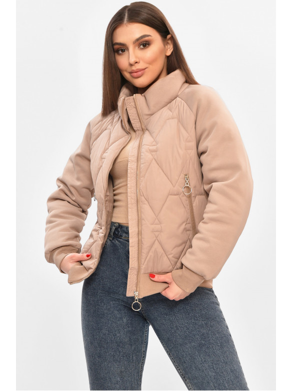 Куртка жіноча демісезонна бежевого кольору 191 208503C