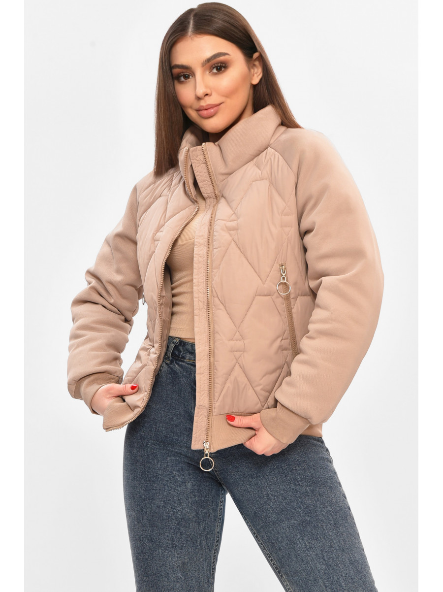 Куртка жіноча демісезонна бежевого кольору 191 208503C