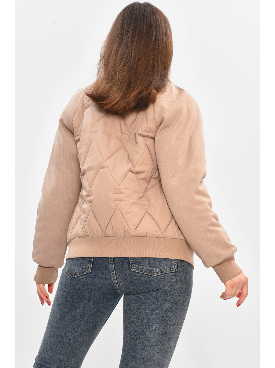Куртка жіноча демісезонна бежевого кольору 191 208503C