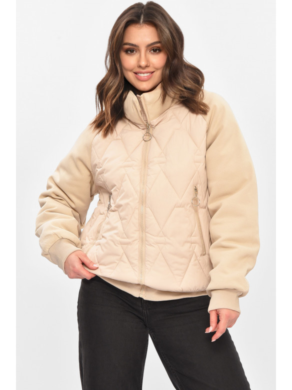 Куртка жіноча демісезонна світло-бежевого кольору 191 208504C
