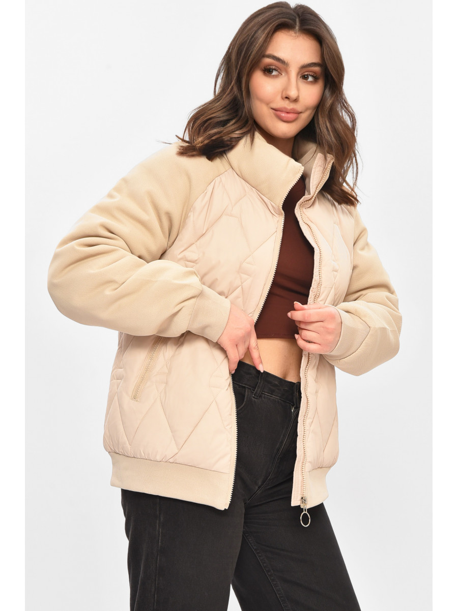 Куртка жіноча демісезонна світло-бежевого кольору 191 208504C