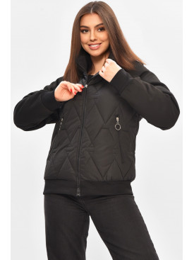 Куртка жіноча демісезонна чорного кольору 191 208505C