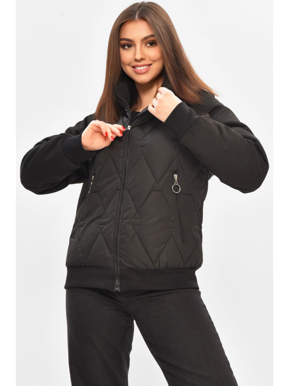 Куртка жіноча демісезонна чорного кольору 191 208505C